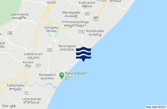Mapa de mareas Sompeta, India