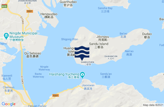 Mapa de mareas Songqi, China