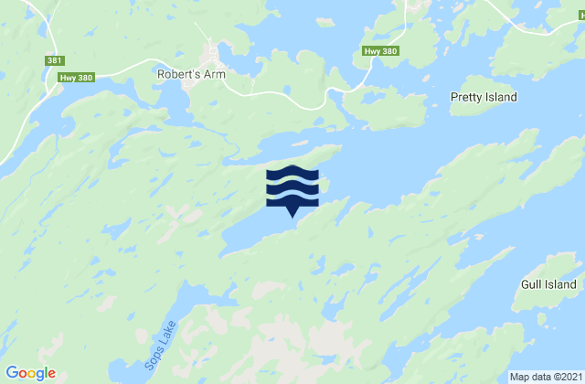 Mapa de mareas Sops Arm, Canada