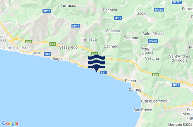 Mapa de mareas Sori, Italy