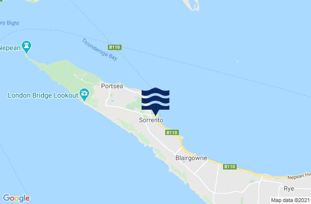 Mapa de mareas Sorrento, Australia