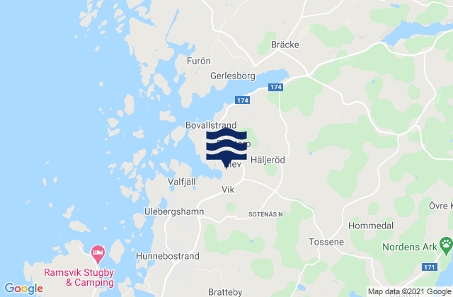 Mapa de mareas Sotenäs Kommun, Sweden