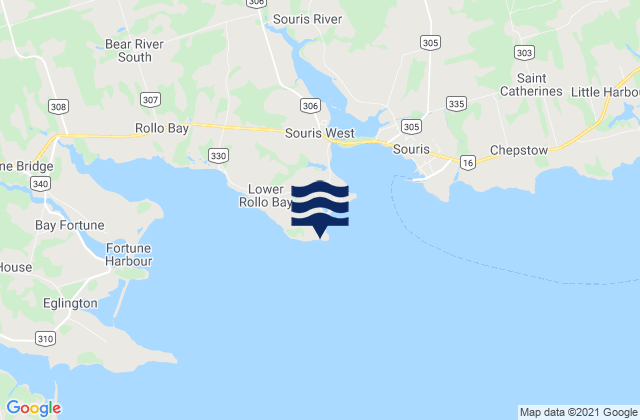 Mapa de mareas Souris Head, Canada