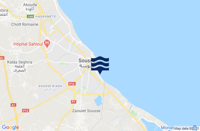 Mapa de mareas Sousse Sidi Abdelhamid, Tunisia