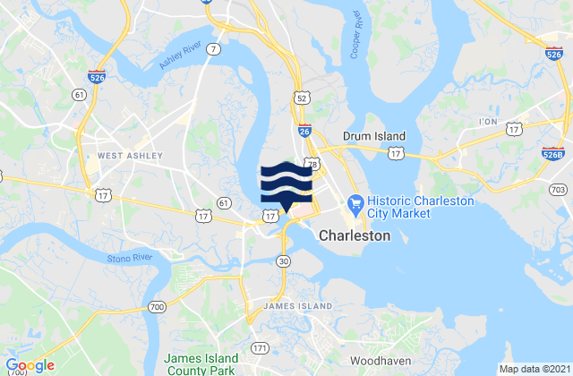 Mapa de mareas South Ashley Bridge, United States