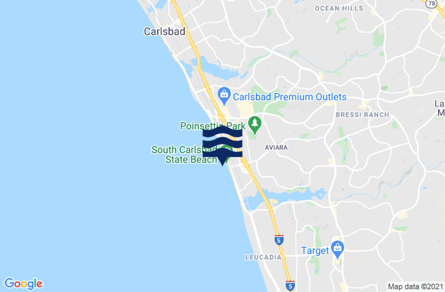 Mapa de mareas South Carlsbad State Beach, United States
