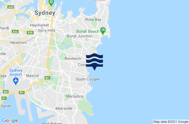 Mapa de mareas South Coogee, Australia