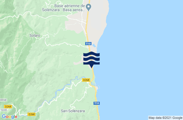 Mapa de mareas South Corsica, France