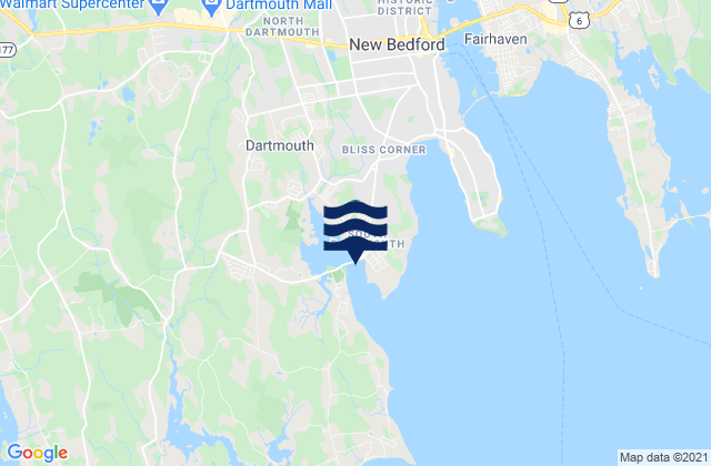 Mapa de mareas South Dartmouth, United States