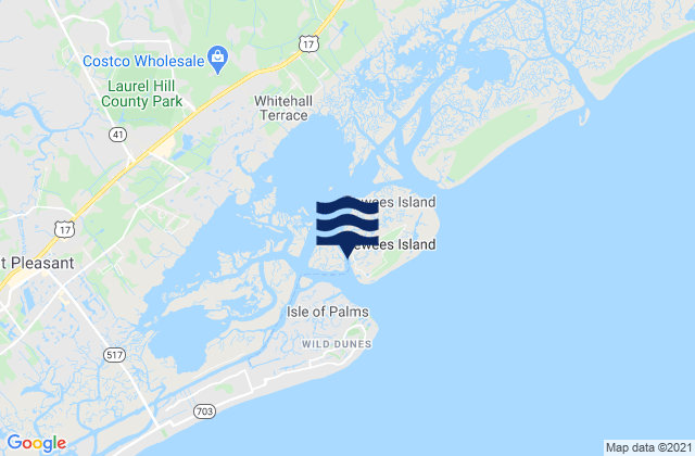 Mapa de mareas South Dewees Island (Dewees Inlet), United States