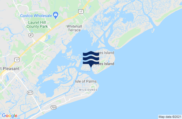 Mapa de mareas South Dewees Island Dewees Inlet, United States