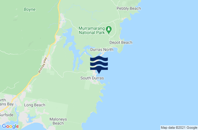 Mapa de mareas South Durras, Australia