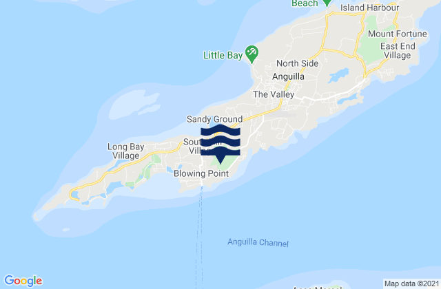 Mapa de mareas South Hill Village, Anguilla