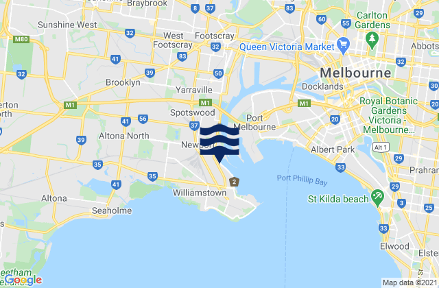 Mapa de mareas South Kingsville, Australia