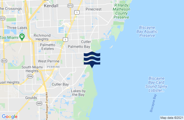 Mapa de mareas South Miami Heights, United States