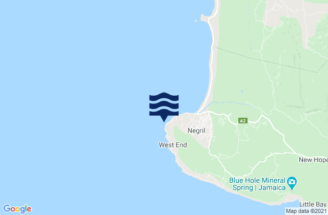 Mapa de mareas South Negril Point, Jamaica