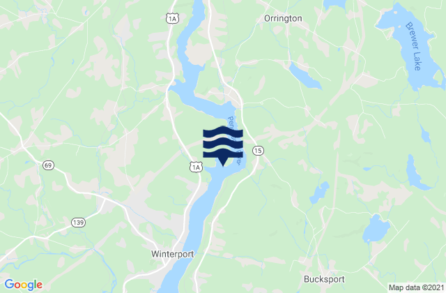Mapa de mareas South Orrington, Penobscot River, United States
