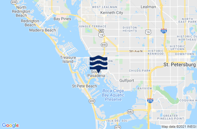 Mapa de mareas South Pasadena, United States