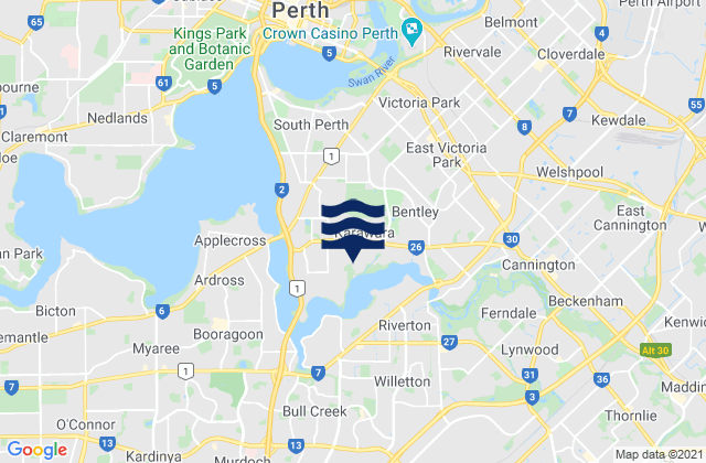 Mapa de mareas South Perth, Australia