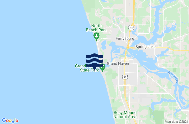 Mapa de mareas South Pier - Grand Haven, United States