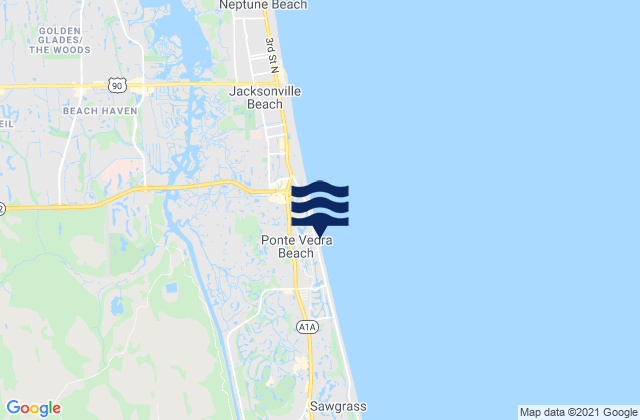 Mapa de mareas South Ponte Vedra Beach, United States