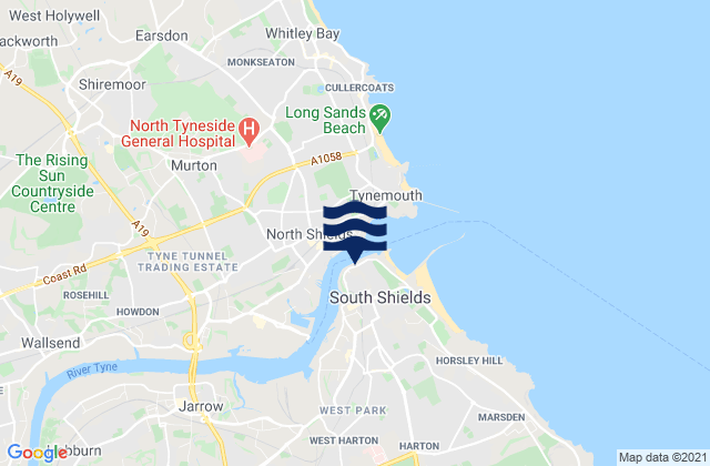 Mapa de mareas South Shields, United Kingdom
