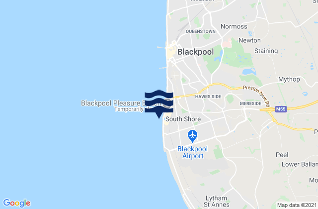 Mapa de mareas South Shore Beach, United Kingdom