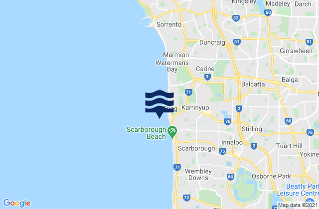 Mapa de mareas South Trigg Beach, Australia