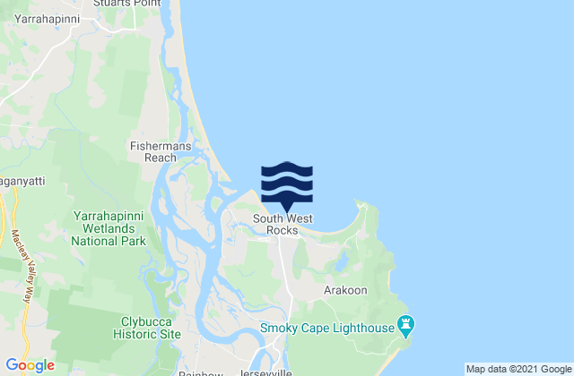 Mapa de mareas South West Rocks, Australia