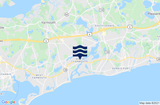 Mapa de mareas South Yarmouth, United States