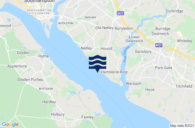 Mapa de mareas Southampton Water, United Kingdom