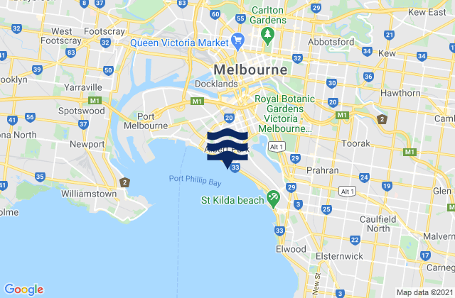 Mapa de mareas Southbank, Australia