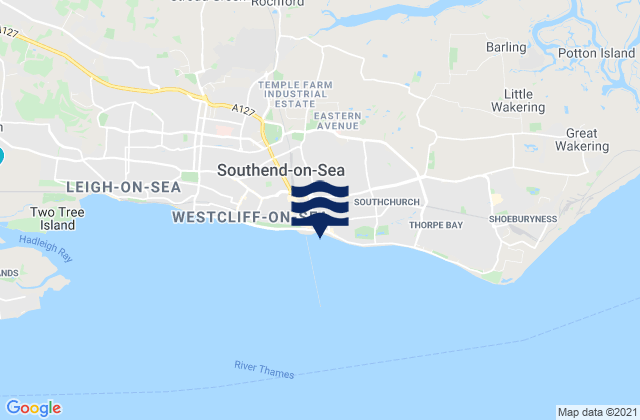 Mapa de mareas Southend City Beach, United Kingdom