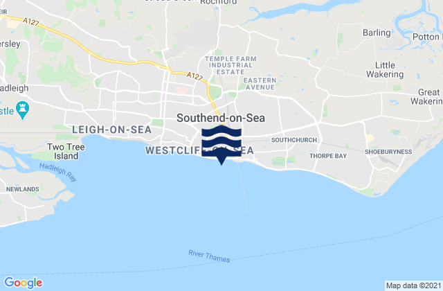 Mapa de mareas Southend On Sea, United Kingdom