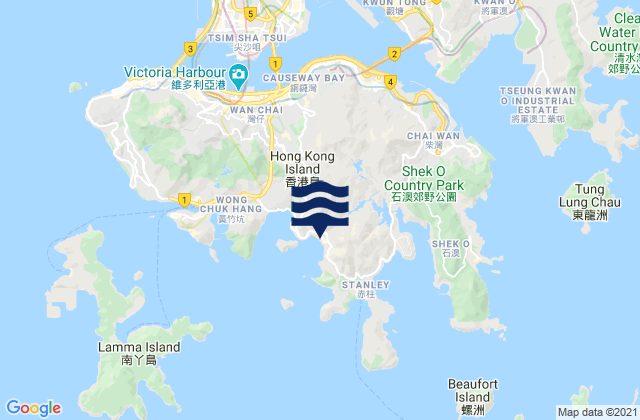Mapa de mareas Southern, Hong Kong