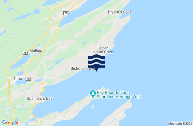 Mapa de mareas Spaniard's Bay, Canada