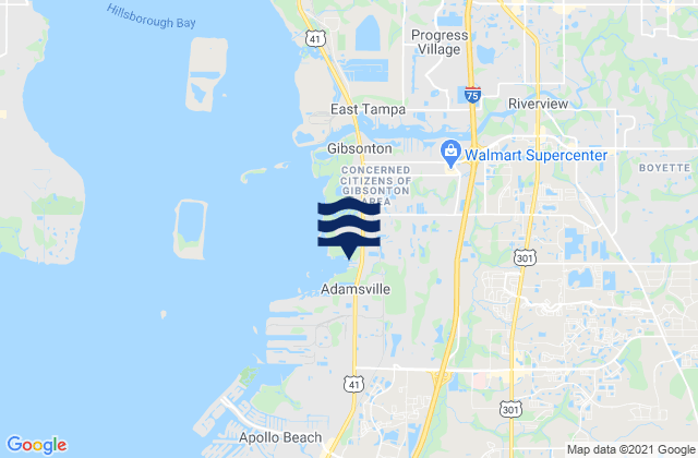 Mapa de mareas Spessard Holland, United States