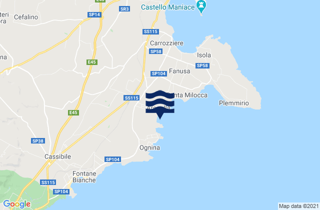 Mapa de mareas Spiaggia Arenella, Italy