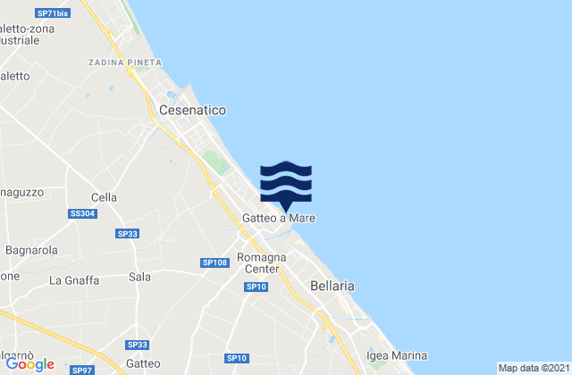 Mapa de mareas Spiaggia Gatteo a Mare, Italy