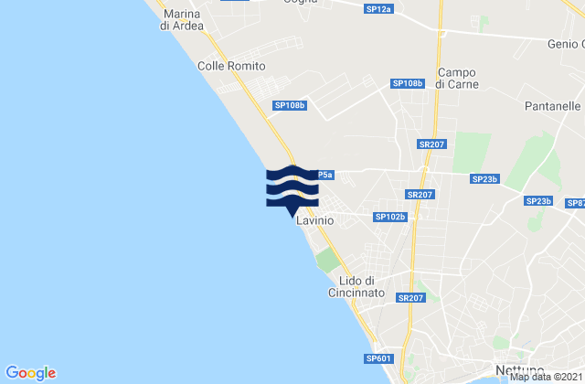 Mapa de mareas Spiaggia Lavinio, Italy