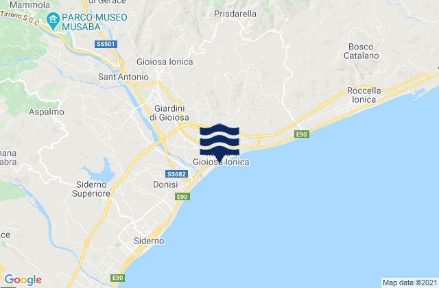 Mapa de mareas Spiaggia Marina di Gioiosa Ionica, Italy