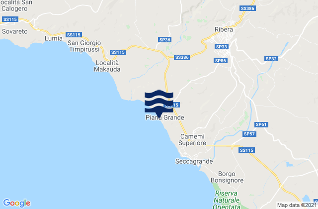 Mapa de mareas Spiaggia Piana Grande, Italy