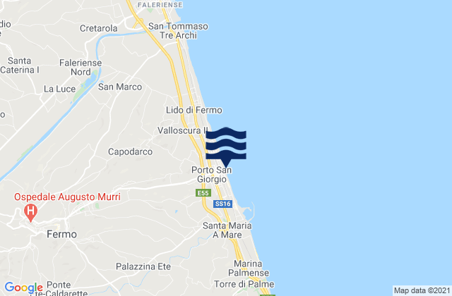 Mapa de mareas Spiaggia Porto San Giorgio, Italy