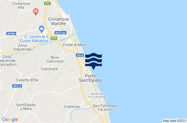 Mapa de mareas Spiaggia Porto Sant'Elpidio, Italy