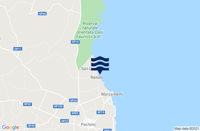 Mapa de mareas Spiaggia Reitani, Italy