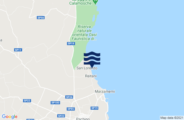 Mapa de mareas Spiaggia San Lorenzo, Italy