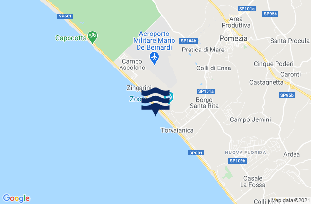 Mapa de mareas Spiaggia Torvaianica, Italy