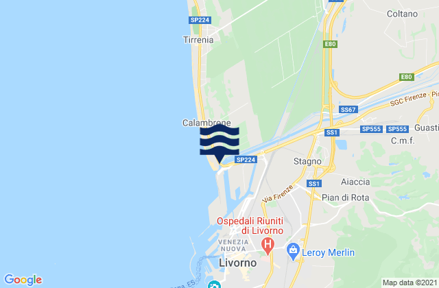 Mapa de mareas Spiaggia Verruca, Italy