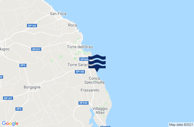 Mapa de mareas Spiaggia della Punticeddha, Italy