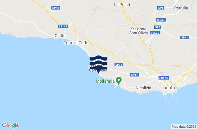 Mapa de mareas Spiaggia della Rocca di San Nicola, Italy